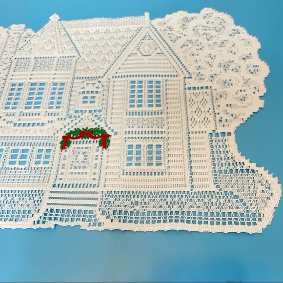 Lace‎ Christmas Placemats Homes Garland Embroidery Kitchen Table Linens - Picture 7 of 11